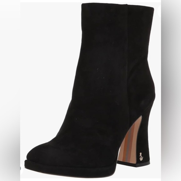 SAM EDELMAN BLACK SUEDE LEATHER JAY ANKLE BOOTIES 5 MEDIUM - Picture 3 of 10